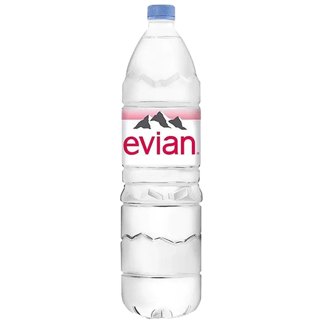 Evian minrel water plastic bottle