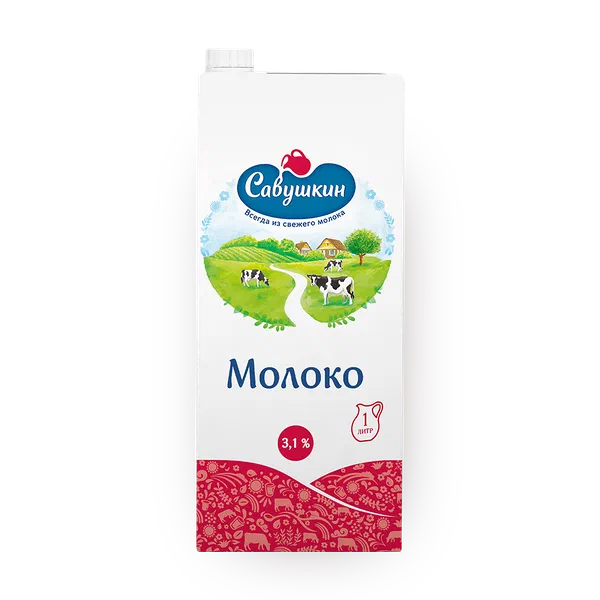 Молоко 3,1% «Савушкин» ультрапастеризованное