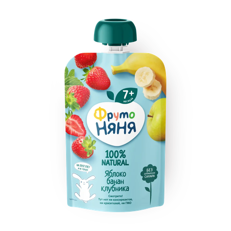 Десерт «ФрутоНяня» яблоко-банан-клубника с 7 месяцев