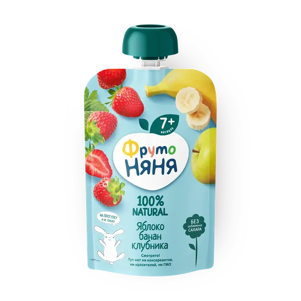 Десерт «ФрутоНяня» яблоко-банан-клубника с 7 месяцев
