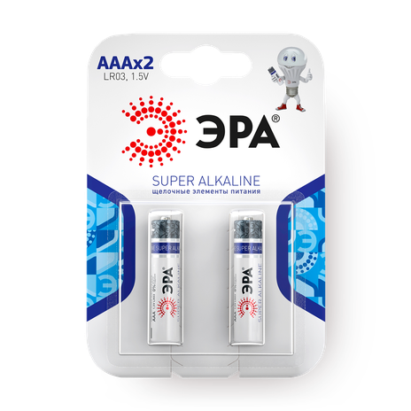 Батарейки «Эра» Super Alkaline LR03-2BL