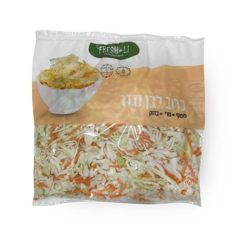 White cabbage and carrot coleslaw