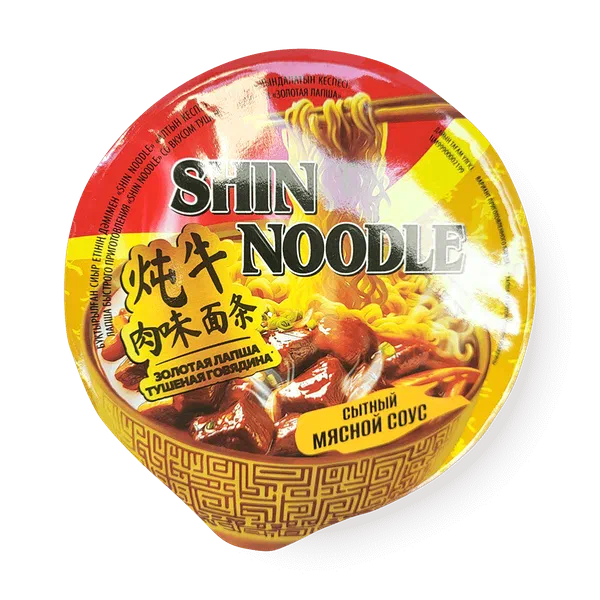 Лапша Shin Noodle Золотая лапша тушёная говядина