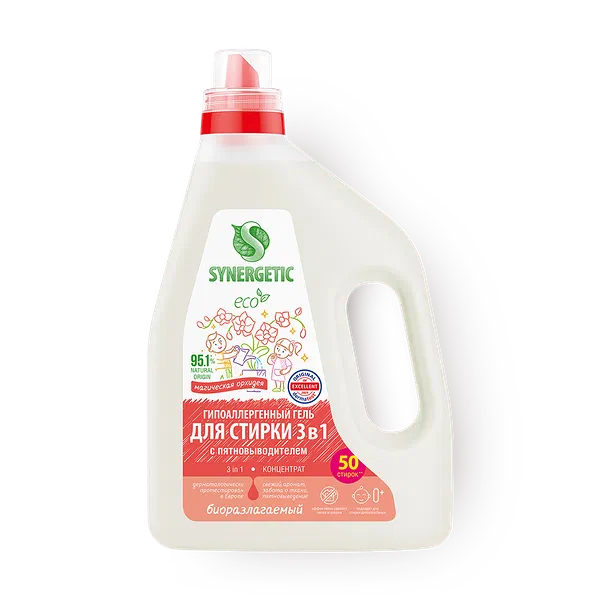 Гель для стирки Synergetic 3 in 1 Магическая орхидея 25 стирок