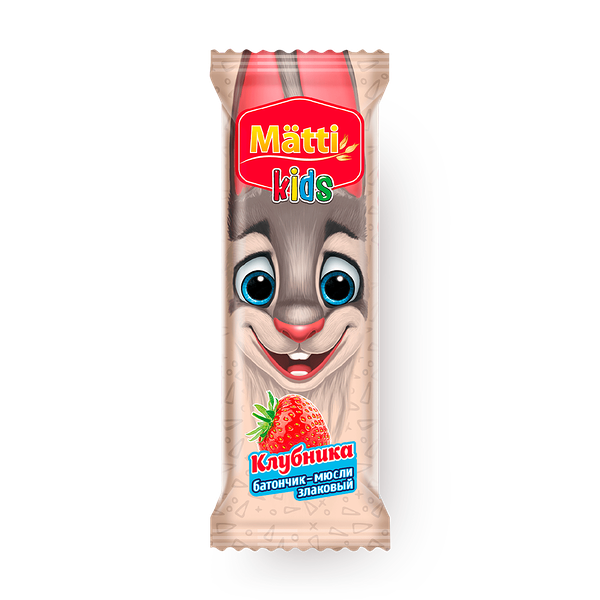 Батончик-мюсли злаковый Kids Matti клубника
