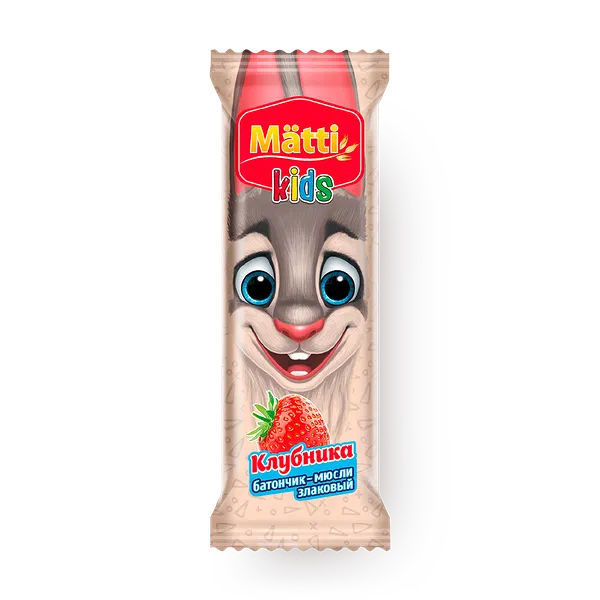 Батончик-мюсли злаковый Kids Matti клубника