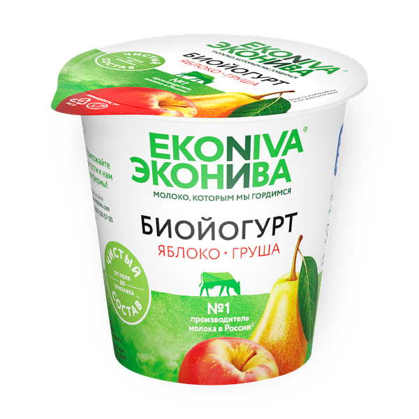 Биойогурт «Эконива» яблоко-груша 2,8%