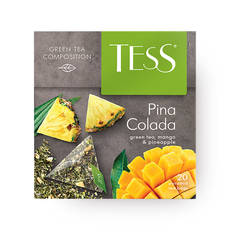 Чай зелёный Tess Pina Colada с манго и ананасом в пирамидках