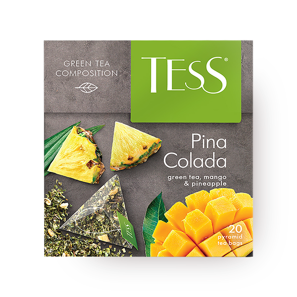 Чай зелёный Tess Pina Colada с манго и ананасом в пирамидках