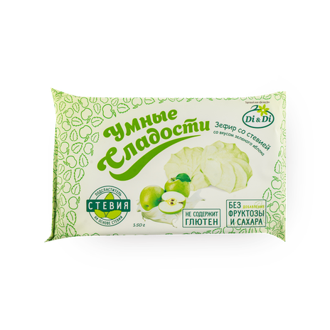 Зефир «Умные сладости» со вкусом зеленого яблока