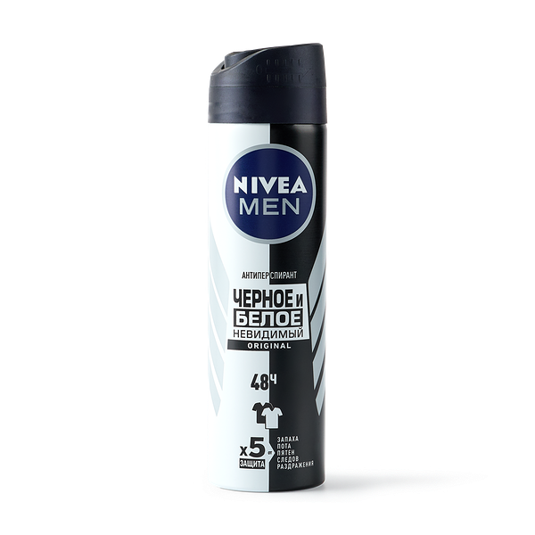 Дезодорант-антиперспирант Nivea Men Чёрное и Белое невидимый спрей