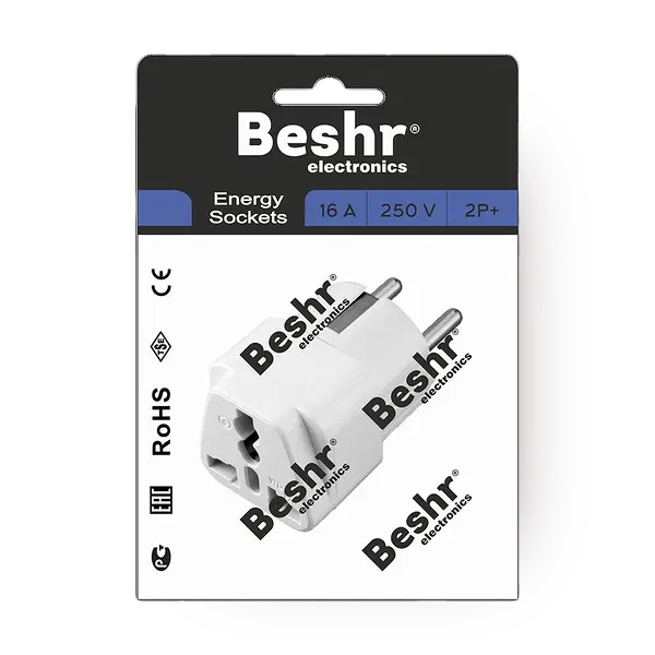 Переходник Beshr B15 Uk-Us-розетка