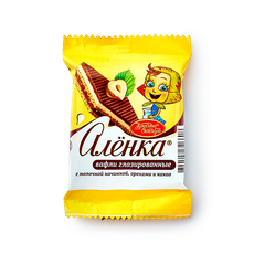 Вафли «Алёнка» с молочной начинкой, орехами и какао глазированные, 20 г ...