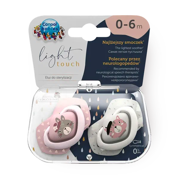 Пустышка силиконовая Canpol Babies  симметричная Bonjour Paris 0-6 мес.