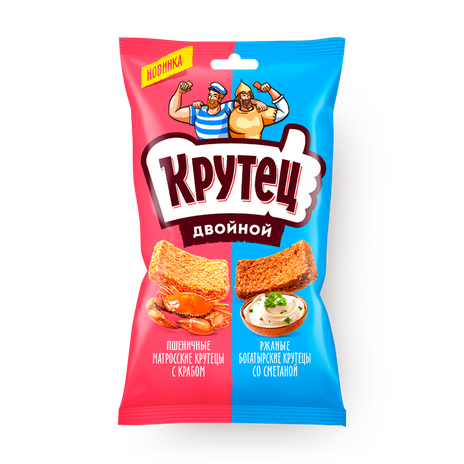 Гренки «Крутец» Двойной со вкусом краба и сметаны