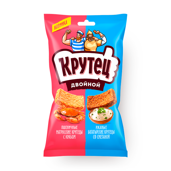 Гренки «Крутец» Двойной со вкусом краба и сметаны