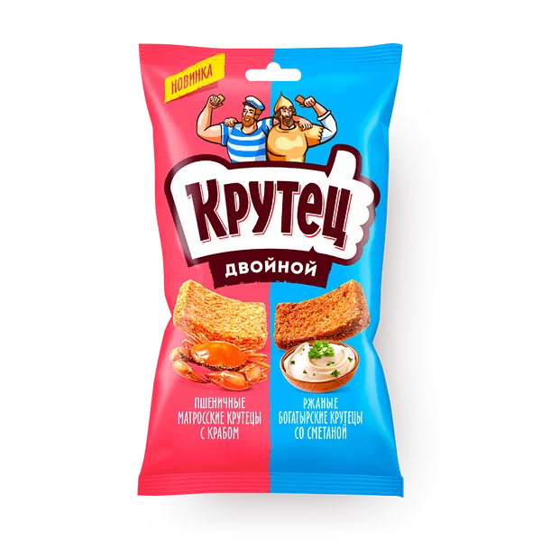 Гренки «Крутец» Двойной со вкусом краба и сметаны