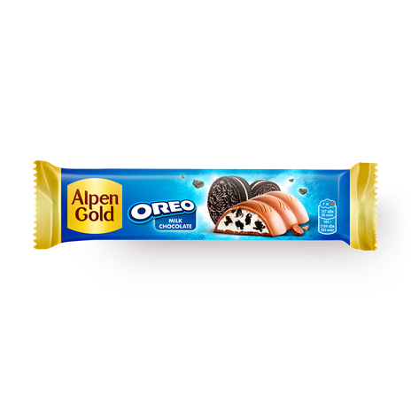 Шоколад молочный Орео Alpen Gold с ванильной начинкой и кусочками печенья