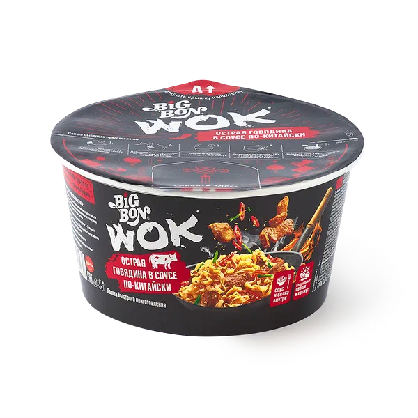 Лапша Big Bon Wok курица в соусе терияки, 85 г — купить с доставкой из ...