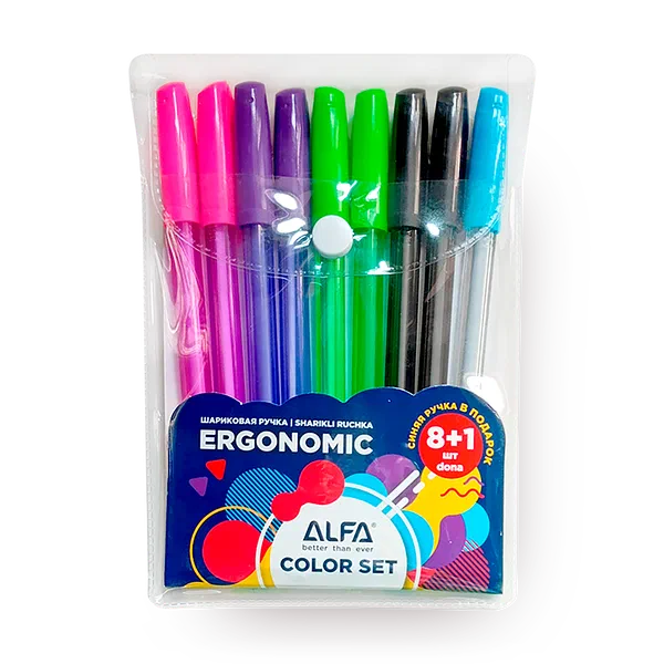 Ручки цветные Alfa Ergonomic Color Set
