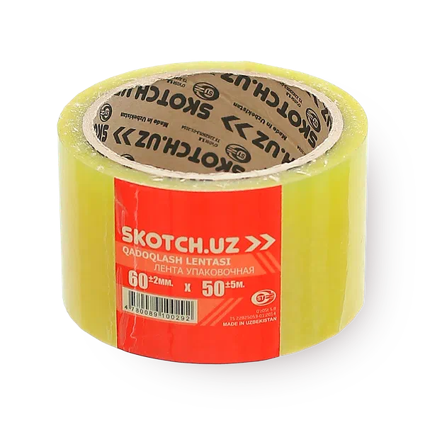 Клейкая лента упаковочная Skotch.uz полимерная 6,0 см х 50 м