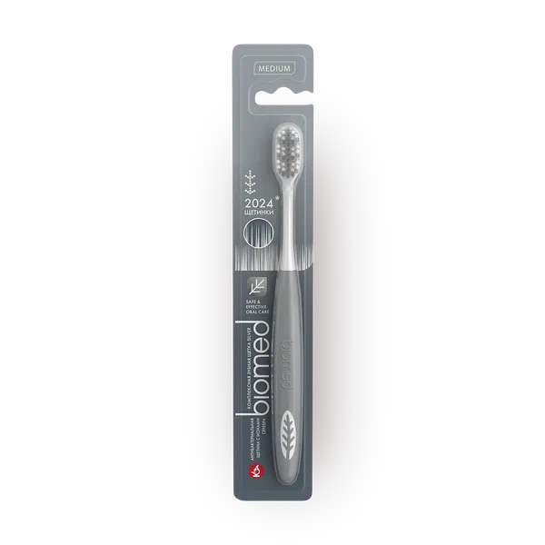 Зубная щетка Biomed Silver с ионами серебра средней жёсткости