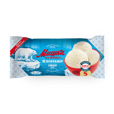 Мороженое пломбир «Мишка на полюсе» ванильный