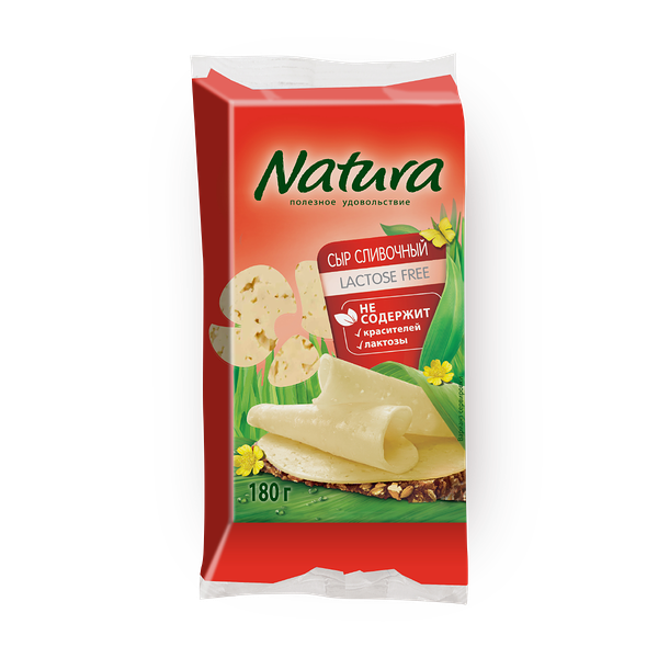 Сыр сливочный без лактозы Natura 45%