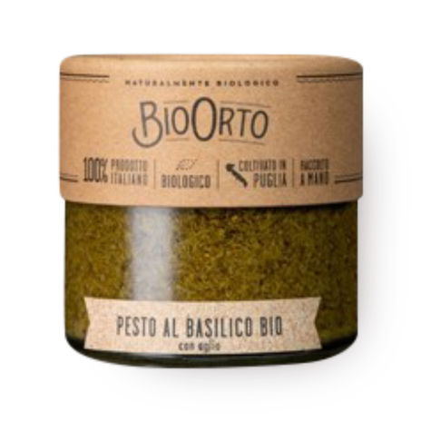 Bio Orto Organic garlic basil pesto spread