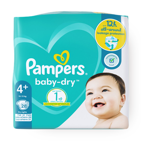 Pampers baby Dry diapers Newborn size 4+