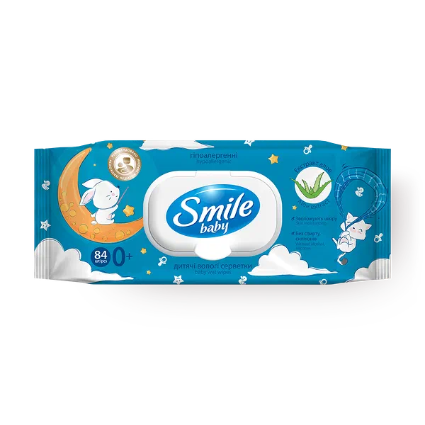 Влажные салфетки детские Smile Baby с первых дней жизни
