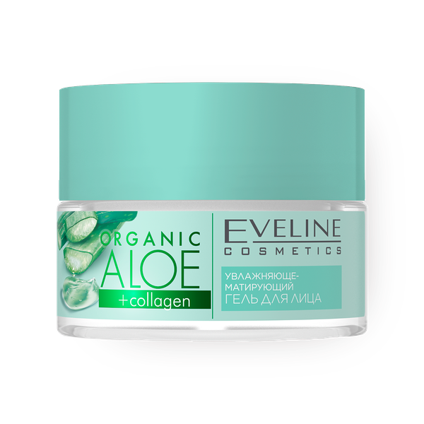 Гель для лица Eveline Cosmetics Organic Aloe+Collagen увлажняюще-матирующий для нормальной и комбинированной кожи