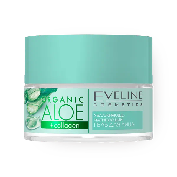 Гель для лица Eveline Cosmetics Organic Aloe+Collagen увлажняюще-матирующий для нормальной и комбинированной кожи