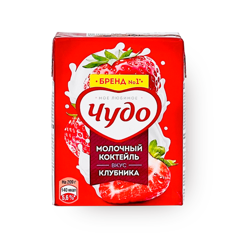 Коктейль молочный «Чудо» клубника