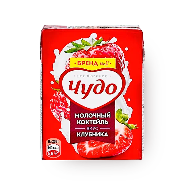 Коктейль молочный «Чудо» клубника