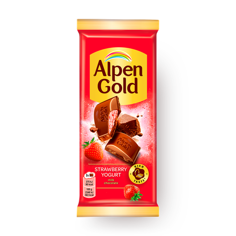 Шоколад молочный Alpen Gold с клубнично-йогуртовой начинкой