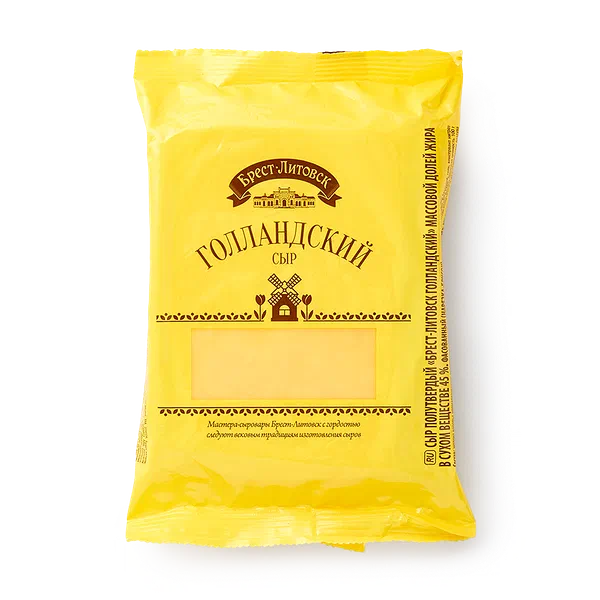 Сыр полутвёрдый «Брест-Литовск» Голландский брусок 45%