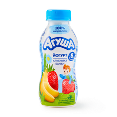 Йогурт питьевой 2,7% «Агуша» клубника-банан, 180 г — купить с доставкой ...
