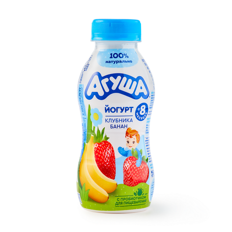 Йогурт питьевой 2,7% «Агуша» клубника-банан