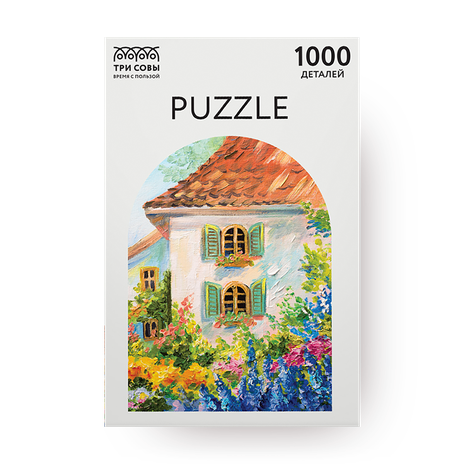 Пазл «Три совы» Дом в цветочном саду 1000 деталей