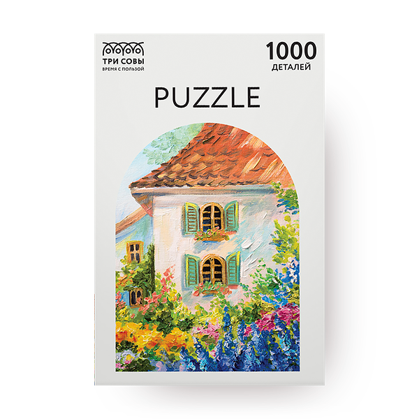 Пазл «Три совы» Дом в цветочном саду 1000 деталей