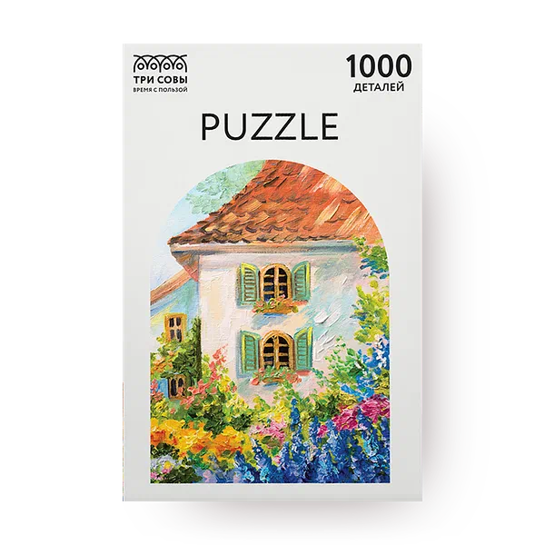 Пазл «Три совы» Дом в цветочном саду 1000 деталей