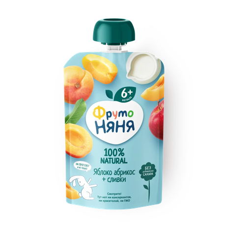 Пюре со сливками «ФрутоНяня» яблоко-абрикос с 6 месяцев