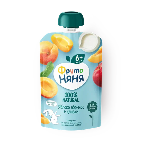 Пюре со сливками «ФрутоНяня» яблоко-абрикос с 6 месяцев