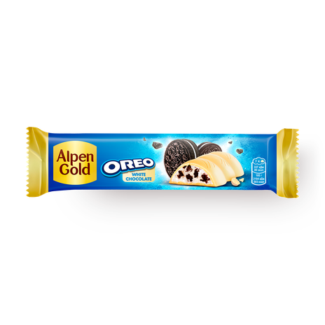 Шоколад белый Орео Alpen Gold с ванильной начинкой и кусочками печенья