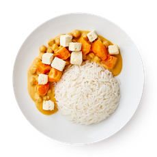 Тофу в соусе с рисом и нутом Из Лавки