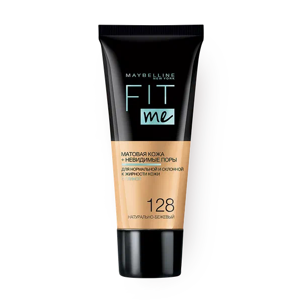 Тональный крем для лица Maybelline Fit Me оттенок 128 натурально-бежевый