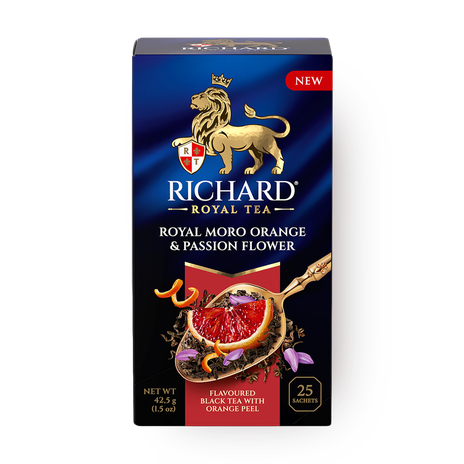 Чай чёрный Royal Richard красный апельсин и цветы маракуйи в пакетиках