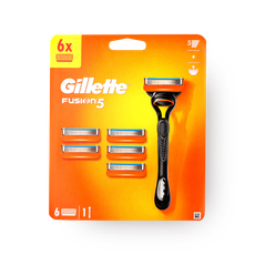 Gillette fusion handle + 6 knives