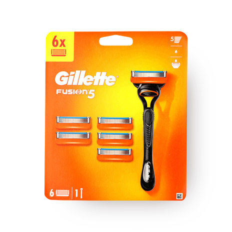 Gillette fusion handle + 6 knives